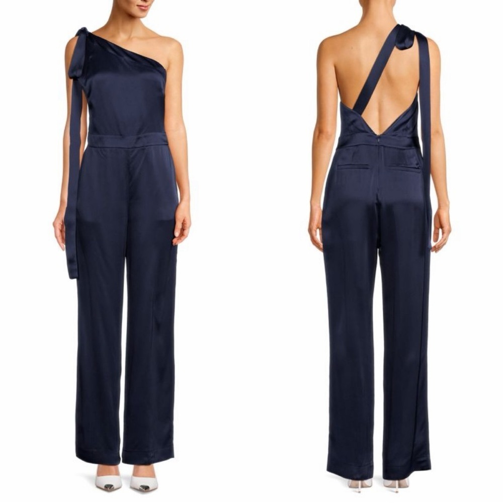 REISS Lucinda One Shoulder Jumpsuit - Picture 1 of 7